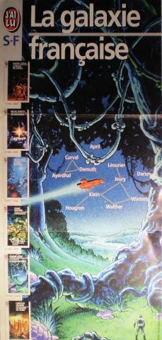 J'AI LU catalogues et divers -  - J'ai lu S-F - La galaxie française - poster promotionnel 32 x 66 cm - illustration de Caza