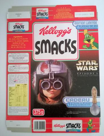 Star Wars - publicidad - George LUCAS - Star Wars - Kellogg's/Smacks - Star Wars-Episode I-La Menace Fantôme - emballage 375 g - plateau de jeu Jedi vs Sith