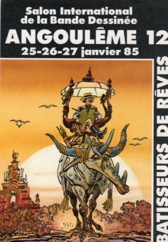 Mézières (Documents et Produits dérivés) - Jean-Claude MÉZIÈRES - Mézières - Salon de la BD Angoulême 12 - 25-26-27 janvier 1985 - Bâtisseurs de rêves - carte postale