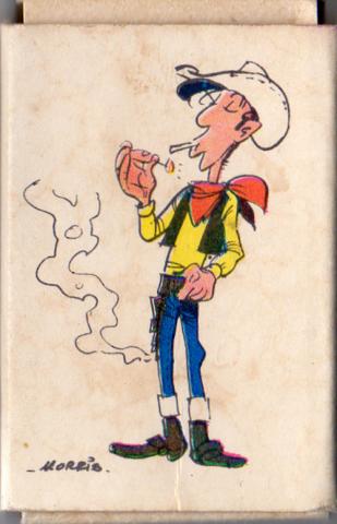 Morris (Lucky Luke) - Publicité - MORRIS - Lucky Luke - Seita/Dargaud - boîte d'allumettes - Lucky Luke fumant