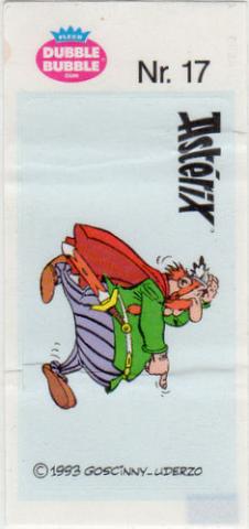 Uderzo (Astérix) - publicité - Albert UDERZO - Astérix - Fleer - Dubble Bubble Gum - 1993 - Sticker - Nr. 17 - Abraracourcix