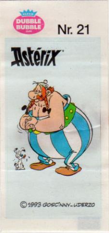 Uderzo (Astérix) - publicité - Albert UDERZO - Astérix - Fleer - Dubble Bubble Gum - 1993 - Sticker - Nr. 21 - Obélix et Idéfix