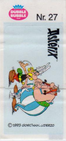 Uderzo (Astérix) - publicité - Albert UDERZO - Astérix - Fleer - Dubble Bubble Gum - 1993 - Sticker - Nr. 27 - Astérix, Obélix, Idéfix