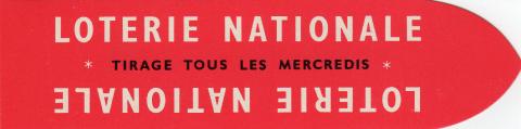 Marcadores -  - Loterie Nationale - Tirage tous les mercredis - marque-page rouge sans illustration