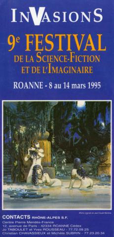 Mézières (Documents et Produits dérivés) - Jean-Claude MÉZIÈRES - Mézières - Invasions (Roanne 1995) - prospectus 10 x 21 cm