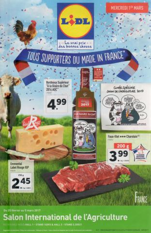 LE CHAT - Philippe GELUCK - Geluck - Le Chat - Lidl - Tous supporters du Made in France - mercredi 1er mars 2017 - brochure publicitaire