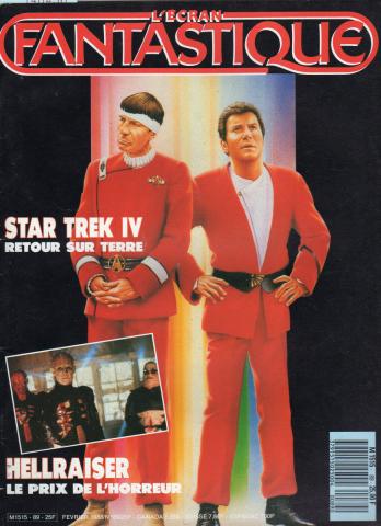 Science fiction/Fantasy - Cinema -  - L'Écran Fantastique n° 89 - Star Trek IV Retour sur Terre/Hellraiser : le prix de l'horreur