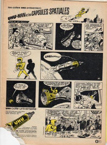 Jidéhem - JIDÉHEM - Tintin n° 975 - 29/06/1967 - Inclus page publicitaire par Jidéhem Uhu-Man et les capsules spatiales