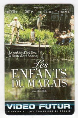 Cine -  - Video Futur - Carte collector n° 82 - Les Enfants du marais - Jacques Villeret/Jacques Gamblin/André Dussolier/Michel Serrault