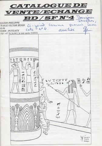 Hergé (Tintinophilie) - Document et objets divers - HERGÉ - Tintin - Catalogue de vente/échange BD/SF n° 4 - reprise d'un dessin d'Hergé