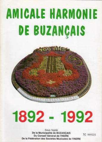 Música - Documentos -  - Amicale Harmonie de Buzançais - 1892-1992