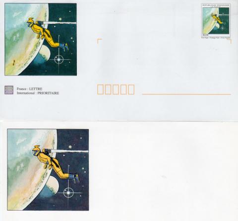 Gillon - Paul GILLON - Gillon - La Poste - prêt-à-poster illustrés bande dessinées - Enveloppe et carte - 22 x 11 cm