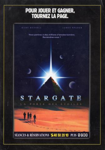Science fiction/Fantasy - Cinema -  - Stargate La Porte des Étoiles - Pour jouer et gagner, tournez la page - prospectus promotionnel