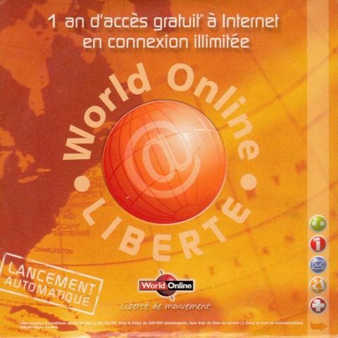 Collecties, creatieve vrijetijdsbesteding, model -  - World Online - Liberté : 1 an d'accès gratuit à Internet en connexion illimitée - CD-rom d'installation