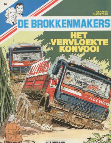 Denayer - André-Paul DUCHÂTEAU - De Brokkenmakers - Het Vervloekte Konvooi - affichette promotionnelle cartonnée 22 x 28 cm