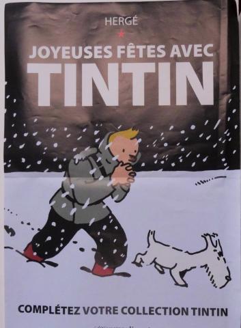 Hergé (Tintinophilie) - Document et objets divers - HERGÉ - Tintin - Casterman/Moulinsart - Hergé - Joyeuses fêtes avec Tintin, complétez votre collection Tintin - affichette promotionnelle - 40 x 60 cm