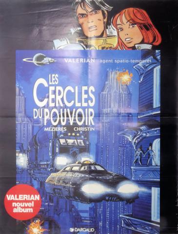 Mézières (Documents et Produits dérivés) - Jean-Claude MÉZIÈRES - Valérian - Dargaud - 1994 - Les Cercles du pouvoir - Affiche lieu de vente 60 x 80 cm