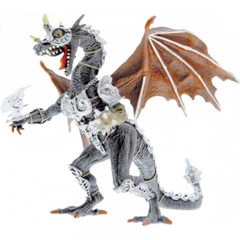 Beeldjes Plastoy - Draken N° 60243 - Dragon noir en armure