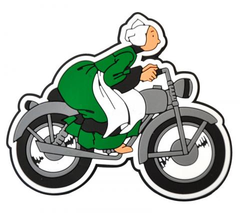 Beeldjes Plastoy - Bécassine N° 70202 - Magnet - Bécassine op een motorfiets