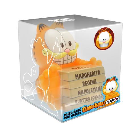 Beeldjes Plastoy - Garfield N° 80051 - Mini spaarpot - Garfield met pizza stack