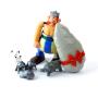 Uderzo (Asterix) - PlayAsterix/Toycloud - Albert UDERZO - Astérix - PlayAsterix - 6201/38199 - Obélix - complet : ceinture, casque, menhir à faveur, sanglier, 3 casques, Idéfix